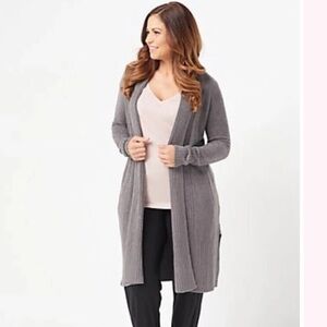 Barefoot Dreams Cozy Chic Lite Catalina Long Cardigan Ash 3X NWT